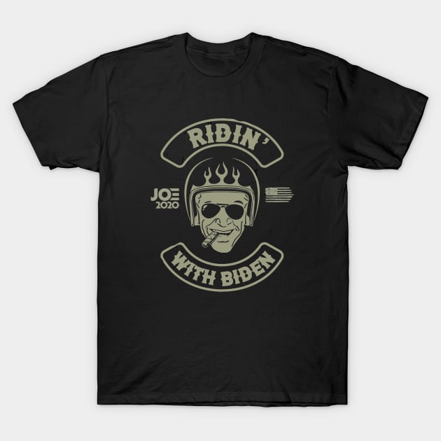 Ridin' With Biden American Motorcycle Rally T-Shirt by Buckle Up Tees